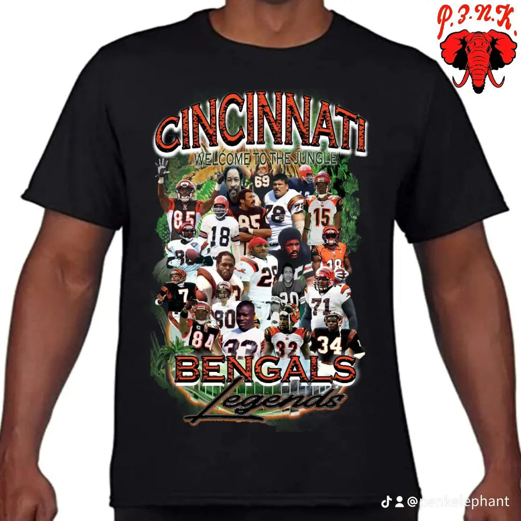 Cincinnati Bengals Legends T-Shirt | Welcome To The Jungle Football Graphic Tee