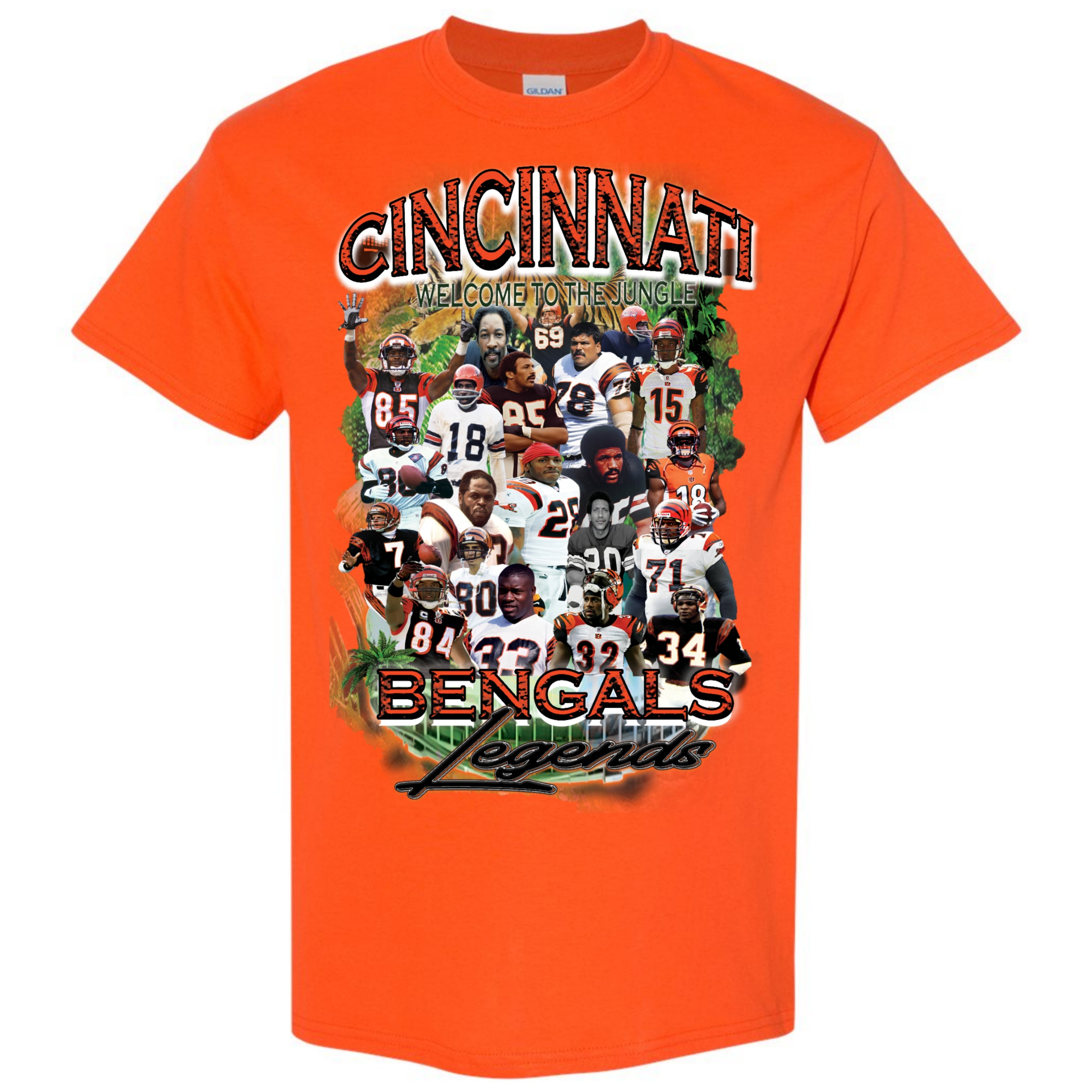 Cincinnati Bengals Legends T-Shirt | Welcome To The Jungle Football Graphic Tee