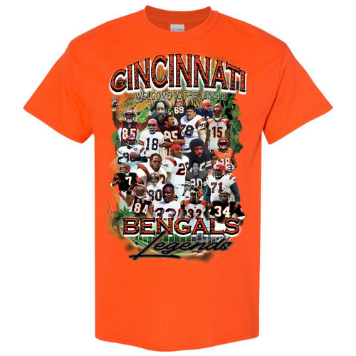 Cincinnati Bengals Legends T-Shirt | Welcome To The Jungle Football Graphic Tee